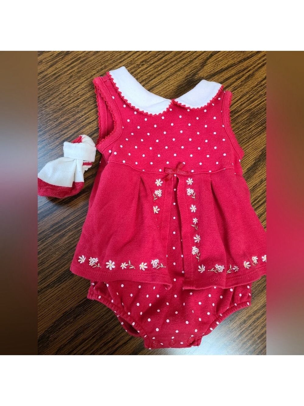6-9M First Impressions Polka Dot Bodysuit Baby Girl Sleeveless - Picture 4 of 9